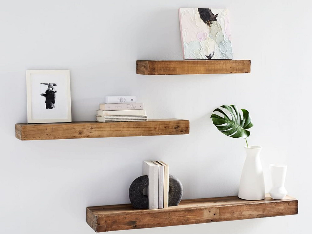 Reclaimed Wood Floating Shelf